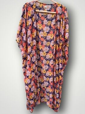 (2/$15) Aerie Bohemian Chiffon Flowy Floral Kimono Cardigan & Swim Cover-Up